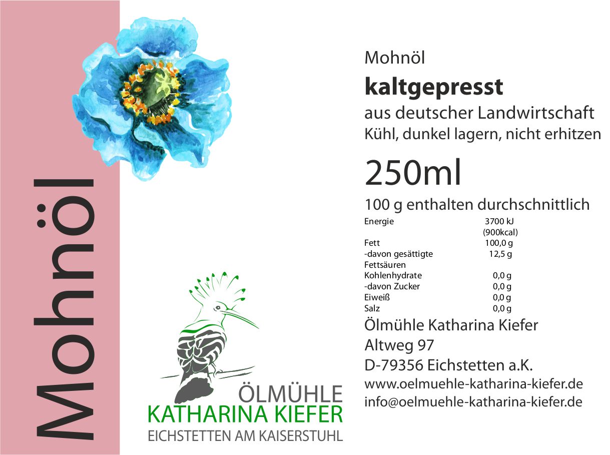 Mohnöl kaltgepresst 250ml