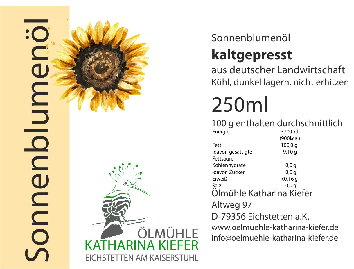Sonnenblumenöl kaltgepresst 250ml