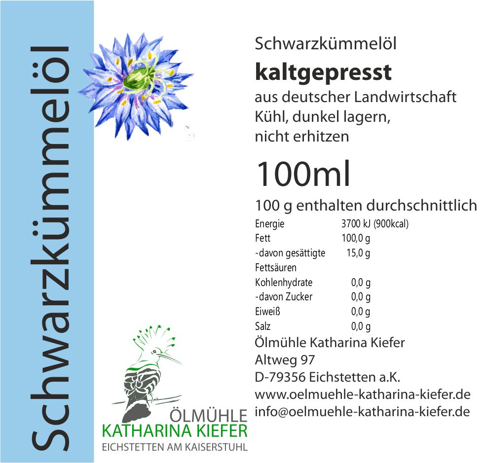 Schwarzkümmelöl kaltgepresst 100ml
