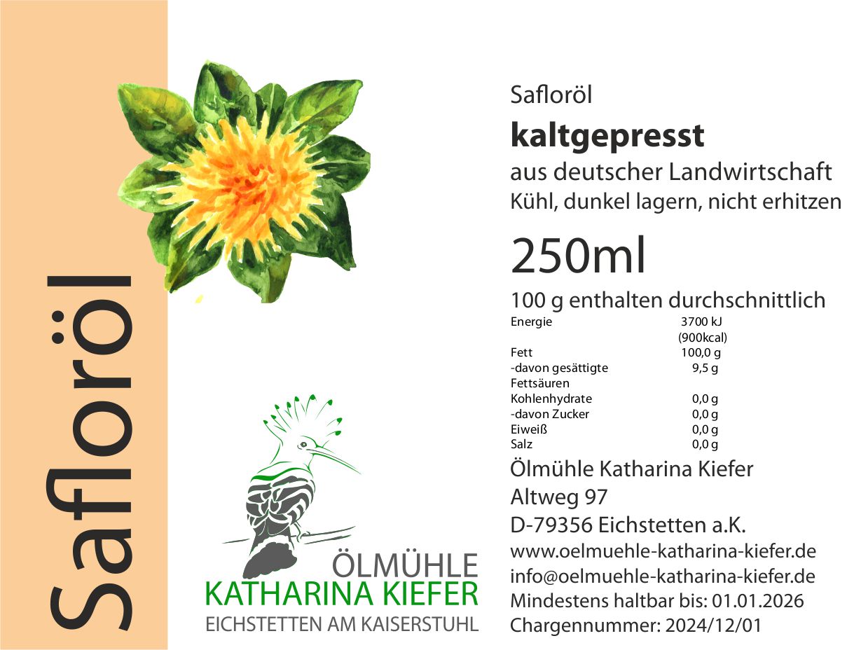Safloröl kaltgepresst 250ml