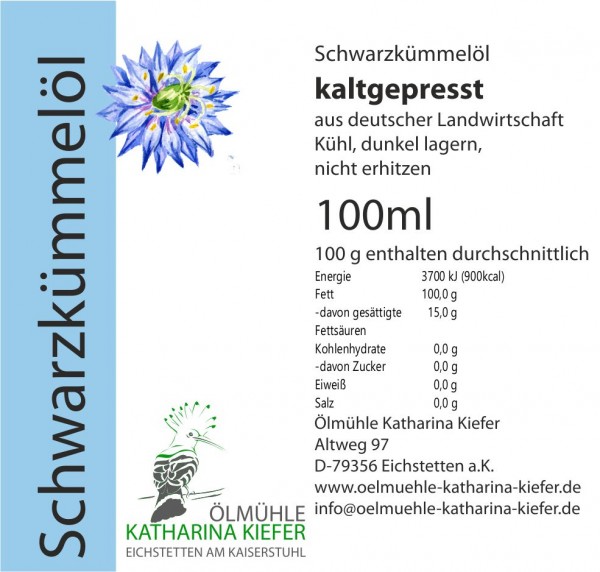 Schwarzkümmelöl kaltgepresst 100ml