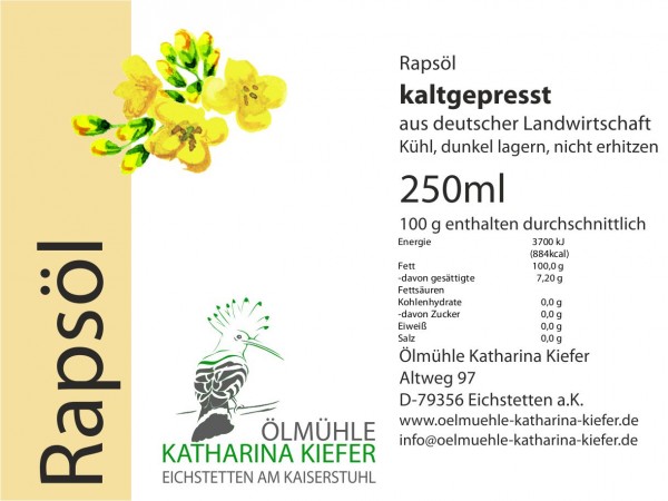 Rapsöl kaltgepresst 250ml