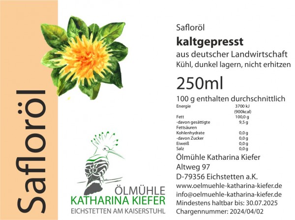 Safloröl kaltgepresst